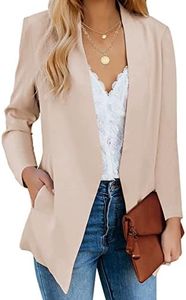 luvamia Women's Casual Long Sleeve Lapel Button Slim Work Office Blazer Jacket Casual Blazers for Women Toasted Almond Size Large Size 12 Size 14