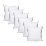 Extra Fill Plump Cushion Inner Pads (Pack of 6), 50 x 50 cm (20" x 20") | 100% Hollowfibre Cushions Inners Fillers Scatters - Cushion Stuffer Inserts, Hollowfibre Pillows (White)