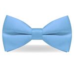 JEMYGINS Mens Light Blue Pre-tied Bow Tie Adjustable polyester bowtie(1)