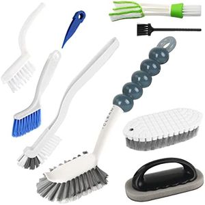 Openfly Kitchen Cleaning Brushes Set, Multipurpose Cleaning Brush Set with Bendable Scrub Brush, Grips Dish Brush, Nano Emery Sponge, Small Scrub Brush for Bathroom Kitchen Edge Corner Grout