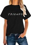 ALAPUSA Friend TV Show Shirt Women's Casual Graphic Tees Tops Black L