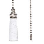 Sixfolo ManYing 1 Meter Light Pull Ball Chain Extension with Cylindrical Glass Pendant for Bathroom Toilet Light/Ceiling Light Fan Switch/Blind Cord Pull Handle Weight Pull Cord NC002-CC