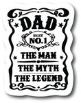 2 Pack Dad The Man The Myth The Legend 4.5 inch Laminated Sticker Waterproof Vinyl for Car, Tool Box, Phone, Water Bottle, Laptop |PS648|