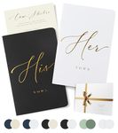 ARTESORI Wedding Vow Book for Her & Him, Soft Touch, Gold Foil Engraving, 28 Lined Pages, Wedding Vow Books His and Hers, Wedding Essentials, Wedding Registry Ideas, His and Hers Gifts [White & Black]