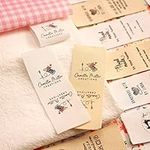 20x20mm Personalized Iron-on Fabric Labels to Mark Your Clothes,Custom Sewing Labels, Care Label, Organic Cotton Ribbon Labels, Personalized Brand, Logo or Text (50 pcs)