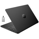 HP Stream 14" HD Laptop, Intel Celeron N4120, 16GB RAM, 128GB eMMC, Intel UHD Graphics, Webcam, 1 Year Office 365, Black, Win 11 S, 128GB Hotface USB Card