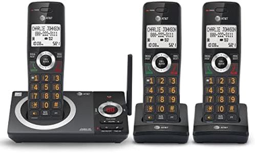 AT&T CL82319 DECT 6.0 3-Handset Cordless Phone for Home with Answering Machine, Call Blocking, Caller ID Announcer, Intercom and Long Range, Black