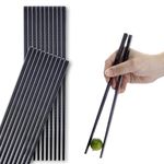 Pleafind 20 Pairs Non-Slip Fibreglass Chopsticks, Chinese Style Chopsticks with Square Pattern, Reusable and Dishwasher Safe, for Sushi, Ramen, Asian Cuisine, Suitable for Beginners, 24cm/9.44inch