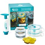 Fermentology Simply Sauer Fermentation Starter Kit - Fits Wide Mouth Mason Jars - Supplies Include Weights, Lids, Pump