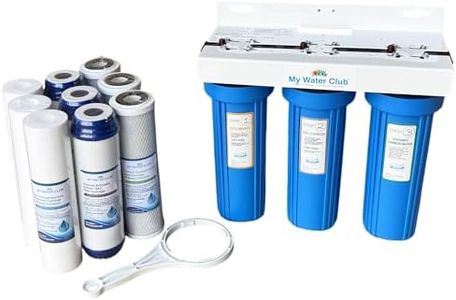 MyWaterClub Whole House Water Filter System, 3-Stage, with 2 Extra Filter Sets, 3/4" Port