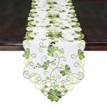 Grelucgo Embroidered Decorative Shamrock Table Runner for St. Patrick's Day (14x90 inches)