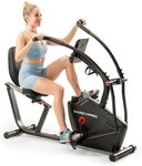 Marcy Dual Action Cross Training Recumbent Exercise Bike with Arm Exercisers, Gym Equipment for Work from Home Fitness, Black | JX-7301