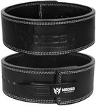MEDSO Weightlifting 100% Genuine Leather Lever Belt, For Weight Lifting, Powerlifting, Cross Training, Squats, Deadlift, Workout Belt, 10MM Thickness 4” Wide for Men and Women (BLACK, S)