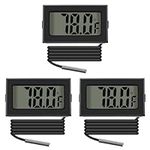 ACEIRMC 3pcs Black Digital LCD Ther