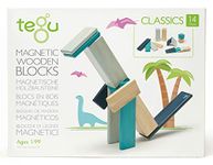 Tegu 14 Piece Magnetic Wooden Block Set, Blues