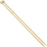 Coopay Bamboo Knitting Needles 6.0mm x 35cm, Warm Wooden Knitting Needles for Arthritic Hands, Knitting Pins Beginners Professional Knitters, Long Needles for Jumpers Blankets Large Projects