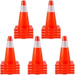 VEVOR Traffic Cones, Safety Cones, PVC Orange Traffic Safety Cone, with Reflective Collar for Road Parking Training Cones (18" Height, 20 Pack)