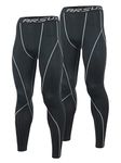 ARSUXEO Men's Compression Tights Running Pants Baselayer Legging K3 Black 2 PCS/Pack Size X-Large