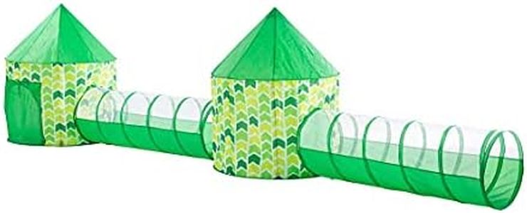 HearthSong Kids' Pop-Up Play Tents and Tunnels Set with Two 5'L Mesh-Topped Tunnels and Two 4½'H Tents