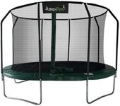 10ft x 7ft Jump PRO Xcite Oval Trampoline. Green Padding Strong Sturdy High Specification with Inner Enclosure Netting for Added Safety