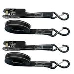 HASTHIP® Ratchet Tie Down Strap 4PCS Heavy Duty Ratchet Straps, 16.4ft/5M Ratchet Strap Tie Down Straps for Bike with Hook, 1600LBS Break Strength for Truck, Trailers, Motorcycle, Kayaks and Car Roof