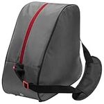 Navaris Ski Boot Bag - Ski and Snowboard Bag for Boots, Helmet or Gear - Hand Luggage Size Bags for Air Travel - Ventilated with Extra Compartment & Shoulder Strap, Red/Grey