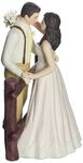 Rustic Couple Porcelain Figurine Wedding Cake Topper (Blush Dress)