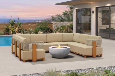PURPLE LEAF Patio Furniture Set Modular U-Shaped 8 PCS Sectional Sofa
