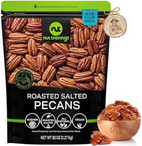 NUT CRAVINGS - Pecans Halves, Roasted & Salted, No Shell (80oz - 5 LB) Bulk Nuts Packed Fresh in Resealable Bag - Healthy Protein Food Snack, All Natural, Keto Friendly, Vegan, Kosher