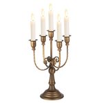 Sziqiqi Candelabra Candle Holder Vintage, 29.5cm Candlestick Holder 5-Arms Farmhouse Metal Candle Stick Stand for Taper Candles for Dinner Coffee Table Fireplace Mantel Decor, Bronze