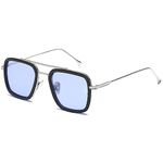 SHEEN KELLY Retro Square Sunglasses Men Women Vintage Fashion Metal Frame Classic Eyeglasses Tinted Lens Glasses