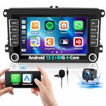 2+64G Android 13 Car Stereo for VW Polo Golf Caddy T5 Tiguan Skoda with Wireless CarPlay Android Auto, 7 “ Touchscreen Car Radio with GPS Mirror Link Bluetooth WiFi FM RDS SWC HiFi EQ + Backup Camera