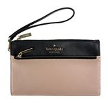 Kate Spade Medium Colorblock Saffiano Leather Wristlet (Warm Beige)