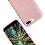 eplanita Eco iPhone 7/8/SE 2020 Mobile Phone Case, Biodegradable and Compostable Plant Fibre and Soft TPU, Drop Protection Cover, Eco Friendly Zero Waste (iPhone 7/8/SE 2020, Pink)