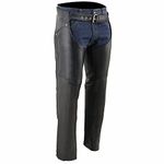 Milwaukee Leather Chaps for Women Black Premium Skin - Deep Hip Pockets Back Thigh Laces Motorcycle Chap - SH1173 - X-Large