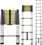 GOBBLER 3.8m (12.5 ft) Portable & Compact Ultra-Stable Extendable Aluminium Telescopic Ladder, 13 Steps for Home & Industrial Use (GB-TL13), Yellow and Black