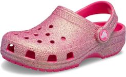 Crocs Unisex Classic Glitter Clogs (Little Kid/Big Kid) Dragon Fruit 4 Medium