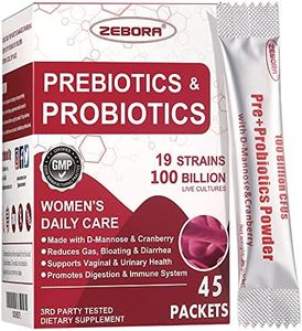 Probiotics-for-Women 100-Billion-CFUs with Prebiotics, D-Mannose & Cranberry for Digestive, Immune, Feminine UT Health Support, Ultimate Probiotic Women's Care, Soy & Gluten Free, 45 Packets