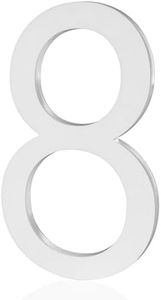 Adhesive House Numbers - White Address Numbers for Apartment Door Farmhouse Mailbox Office Hotel Outside, Address Numbers and Letters, Frosted Matte White Acrylic House Number 8