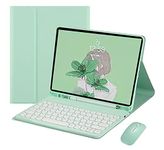 iPad 6th 5th Generation Air 2 Pro 9.7 inch Keyboard Case with Mouse iPad 6 iPad 5 Color Keyboard Retro Round Key Caps Cute Candy Color Detachable Keyboard Cover (iPad5/iPad6/Air2/Pro9.7, MintGreen)