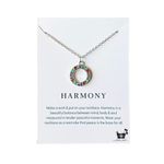 Rack Jack Ring Necklace Charm Pendant Multicolour Stones Jewellery for Girls Women - Harmony - Silver