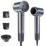 Laifen Swift Special Hair Dryer, High Speed 200M Ionic Blow Dryer with 110, 000 RPM Brushless Motor for Fast Drying, Hairdryer with Magnetic Nozzles, Low Noise Hairdryer for Women & Men, Lightweight