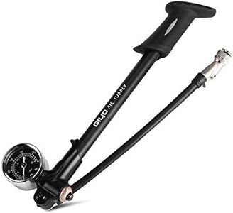 High Pressure Shock Pump, (300 PSI Max) for Fork & Rear Suspension, Lever Lock on Nozzle No Air Loss (A: Black)