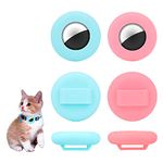 TOYMIS 2Pcs Pet Collar Holder Compatible with AirTag, 9.5mm Silicone Protective Case for Airtags for Pets Bags Elderly Children (Pink, Mint Green)