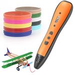 3D Pen for Kids Ages 8-12,3D Printing Pen with 10 Color PLA Filaments(1.75mm),3D Drawing Pen with LED Display＆6 Speed Mode, Stencil Book, Charger, Christmas Art＆Creative Crafts Gift for Kids