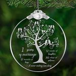 1 Year Wedding Ornament Gift for 1st Anniversary, 1st Anniversary Wedding Ornament, 1 Year As Mr. & Mrs. Christmas Glass Ornament Gift for Couple Husband Wife Married Parents Friends 3"