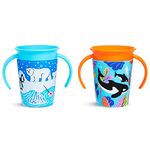 Munchkin WildLove Trainer Miracle 360 Cup | Toddler Cup Set | BPA Free Baby & Toddler Sippy Cups | Non Spill Cup | Dishwasher Safe Baby Cup |Leakproof Childrens Cup| 6oz/177ml| 2 Pack| Polar Bear/Orca