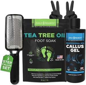 Foot Callus Remover Gel Set - Professional Callus Remover for Feet Gel - Calloused Feet Remover Gel - Pedicure Kit & Foot Spa Tools - Feet Callus Remover - 8oz w/ 16oz Tea Tree Oil Foot Soak - USA