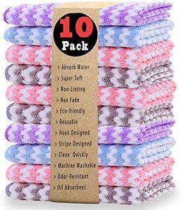 AMITER Kitchen Dish Towels, 100% Cotton Microfiber Kitchen Towels and Dishcloths Set, 10 Pack Dish Cloths for Washing Dishes Dish Rags for Drying Dishes Kitchen Wash Clothes Cleaning Towel