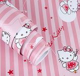 Wolpin Wall Stickers Wallpaper for Kids Room (45 x 500 cm) Cute Cats Girls Bedroom Baby Decoration Wardrobe Furniture Decoration Self Adhesive Waterproof DIY, Peppy Pink